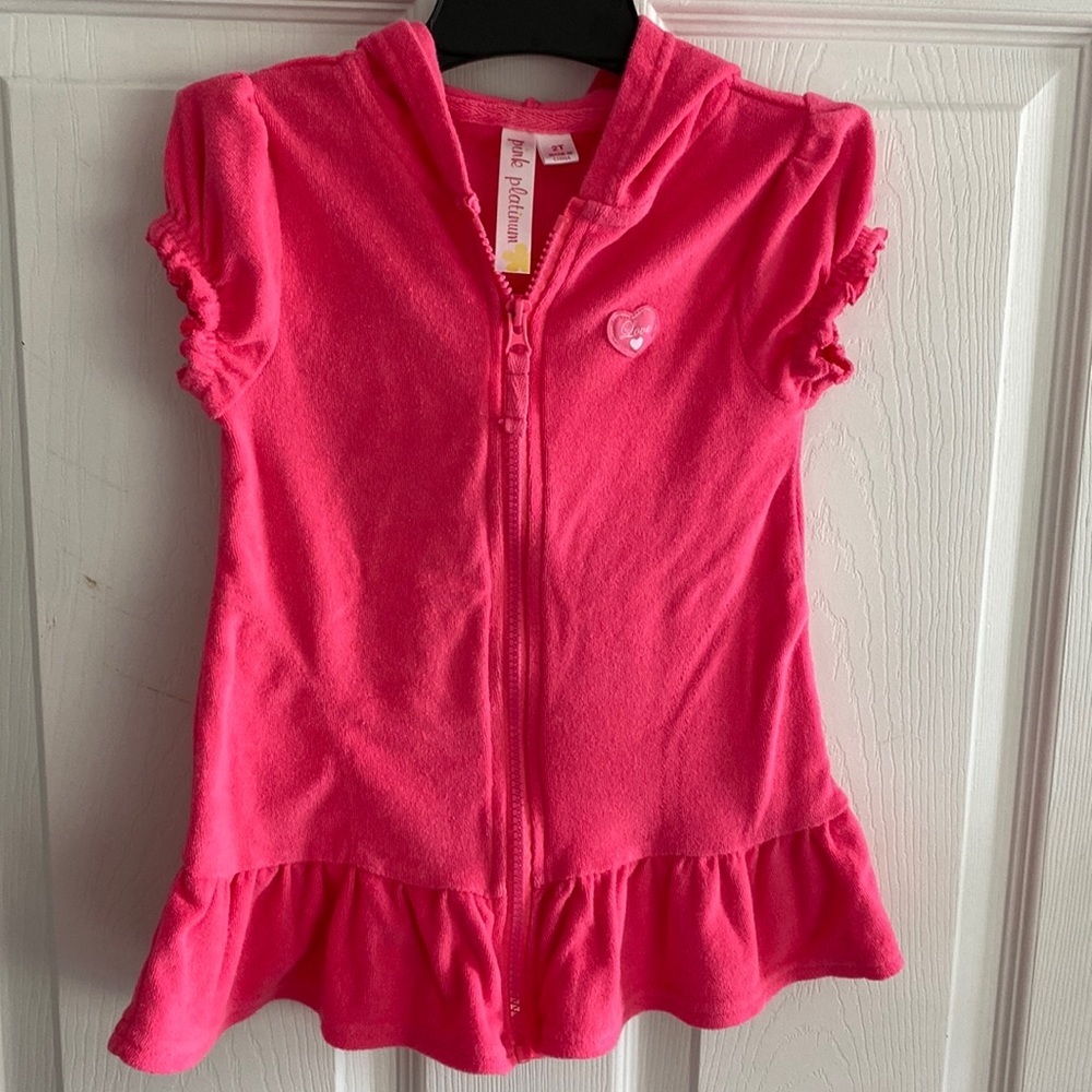 Pink platinum toddler girl swimsuit cover-up size 2T